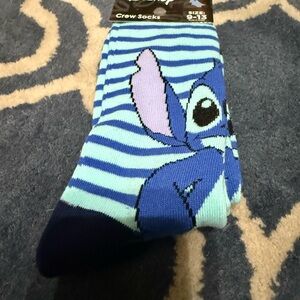Disney Stitch Blue and Light Blue Striped Socks